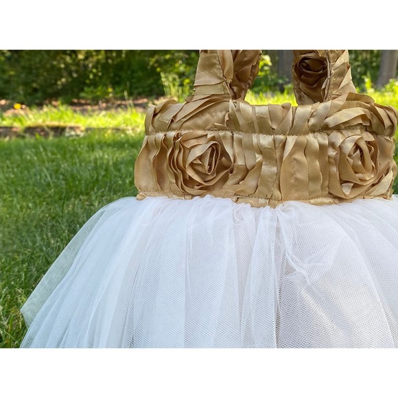 Princess Tote, Gold Bridesmaid Bag, Bridal Tote Bag, Tote Bag, Flower Girl Bag - Picture 3 of 3